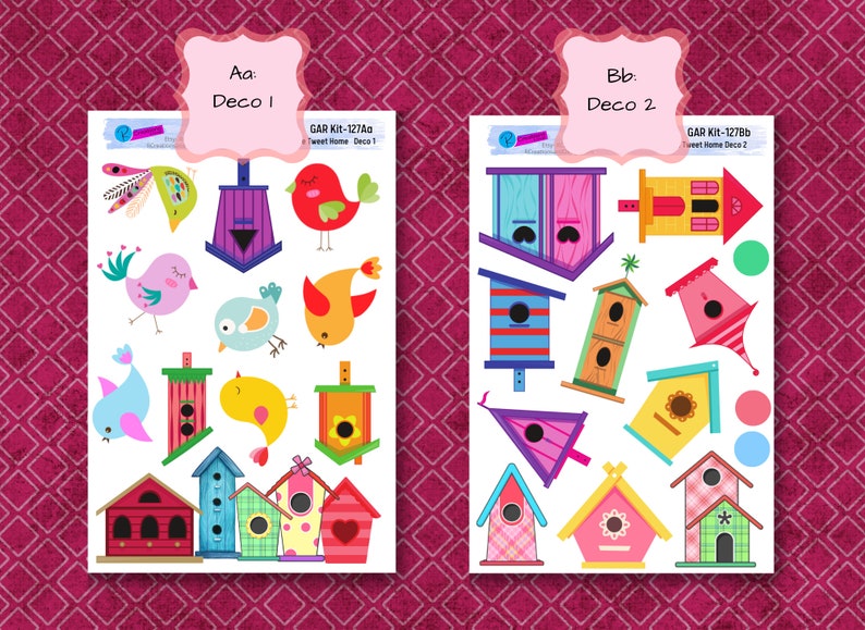 CUTE BIRD BIRDHOUSE Stickers Vertical Classic Planner Stickers Etsy