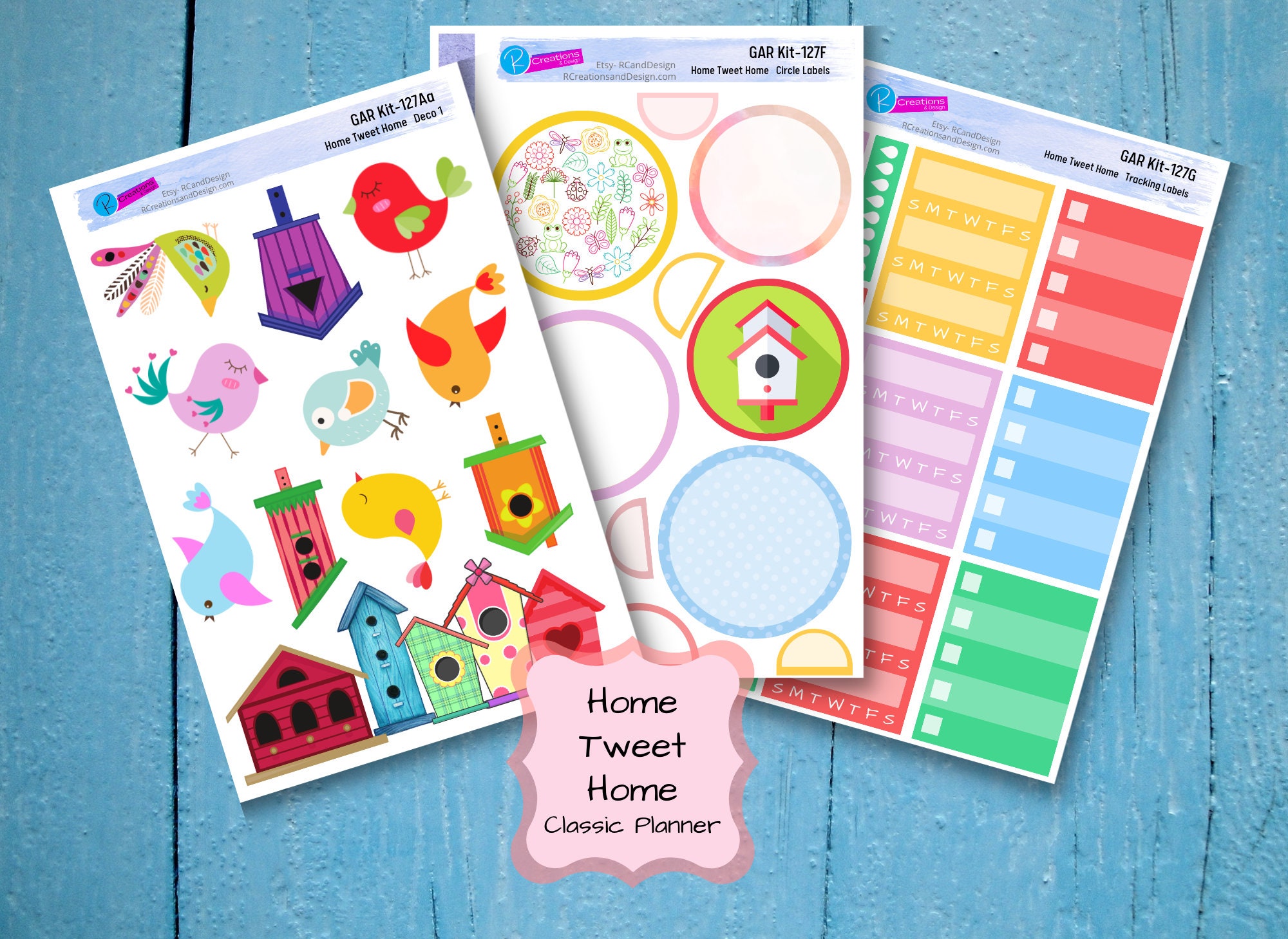 CUTE BIRD BIRDHOUSE Stickers Funky Calendar Planner Journal Bird and ...