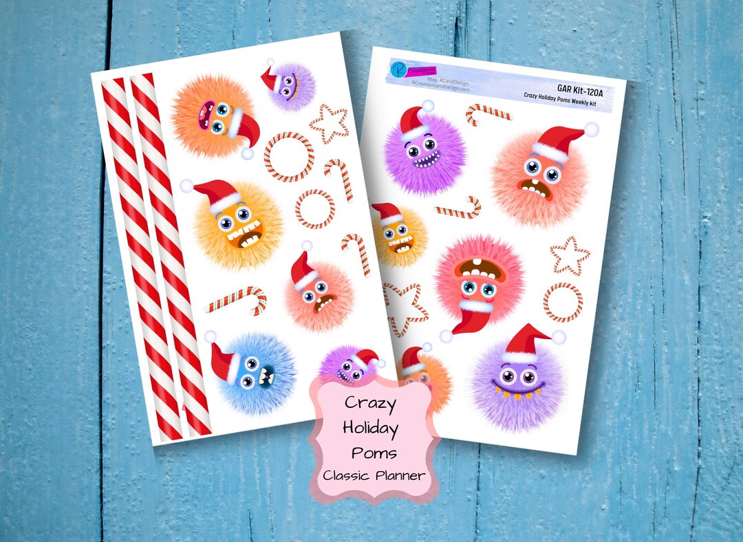 CRAZY HOLIDAY STICKERS Planner Stickers Journaling Stickers Wacky