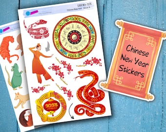 CHINESE NEW YEAR 2025 Year of the Snake Planner Scrapbook or Journaling Stickers