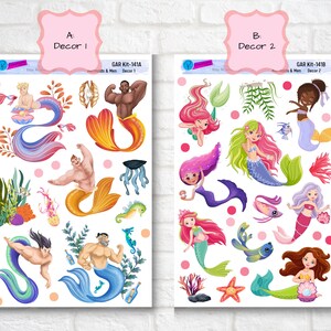 MERMAIDS & MEN STICKERS Mermen and Deep-Sea Life Planner or Scrapbook Stickers image 2