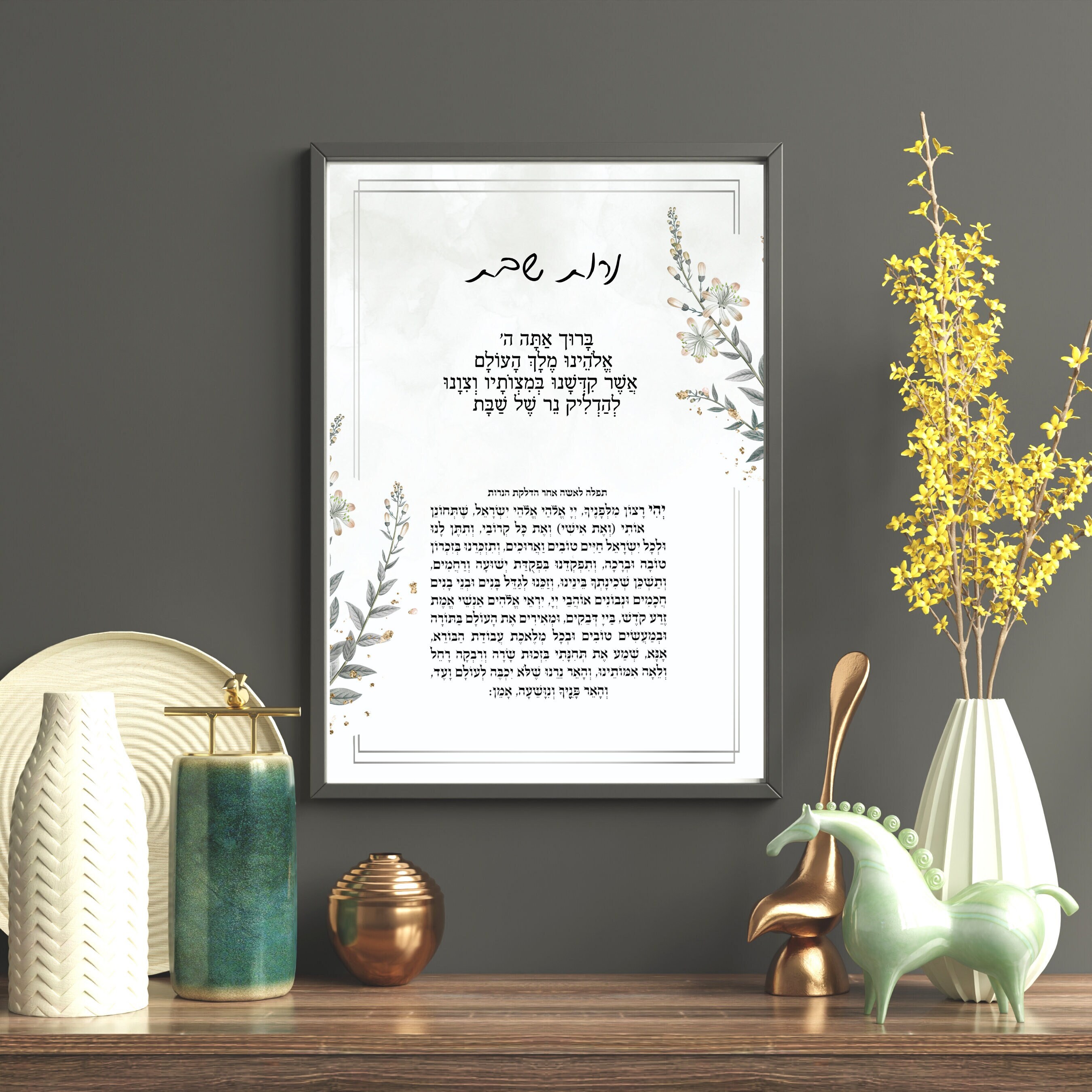 Candle Lighting Prayer for Shabbat Digital Download Etsy