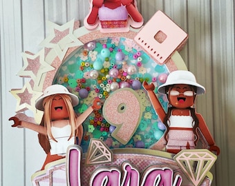 DIY Roblox girls shaker cake topper SVG DIGITAL file for Cricut or Silhouette machine