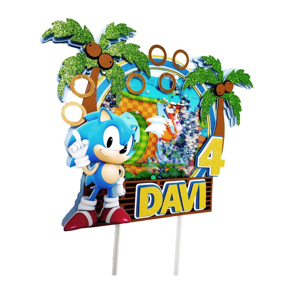 Shaker Cake Topper Sonic / Sonic Cake Topper / Sonic the Hedgehog