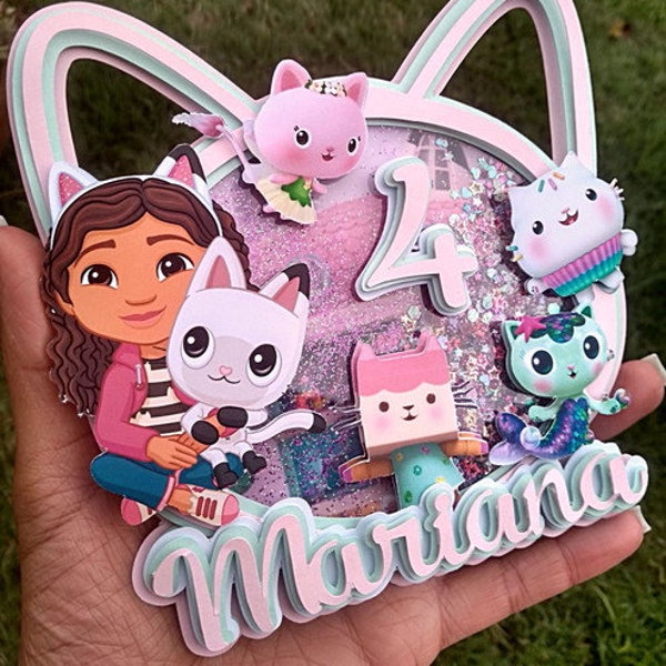 Decorazione per torta shaker fai da te per la casa delle bambole di Gabby File SVG DIGITALE per macchina Cricut o Silhouette