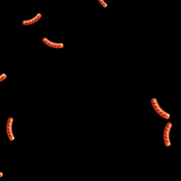 Sausage Drop Stream Alert - Hot Dog Rain Animated Effect - Full Screen Overlay 1920x1080 w/ Transparent Background - Instant Download