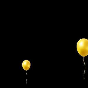 Yellow Balloons Alert - Birthday Stream - Transparent Animated Overlay with Transparent Background - Donation Cheers Bits - Instant Download
