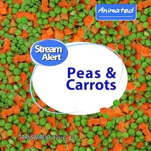 Peas & Carrots Stream Alert - Animated Full Screen Overlay with Transparent Background - Twitch Donation Cheer Animation - Instant Download
