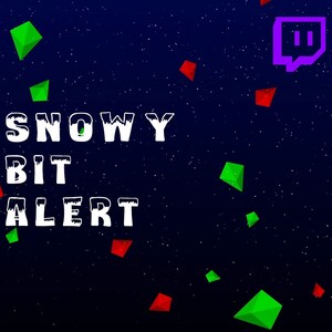 Twitch Cheer Alert with Snow - Red & Green Raining Holiday Bits with Snowfall - Animated Overlay w Transparent Background - Instant Download