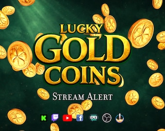 Lucky Gold Coins Stream Alert - Full Screen Animated Donation Overlay ...