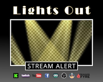 Lights Out Stream Alert - Full Screen Animated Overlay with Transparent Background - Fun Flashlight Effect - 1920x1080 - Instant Download