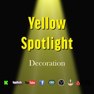 Yellow Spotlight Stream Decoration - Fun Light Effect with Transparent Background - Instant Download - Dancy Party Asset - Loop - Adjustable