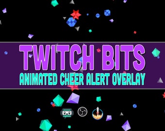 Twitch Cheer Alert - Bits Raining Down Effect- Full Screen Animated Overlay with Transparent Background - 1920x1080 - Instant Download - FUN