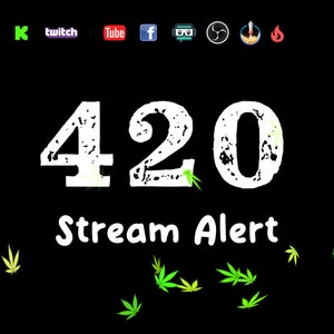 Superposición animada de hierba flotante - Alerta de transmisión de cannabis - Efecto de video 420 en pantalla completa de 1920 x 1080 con fondo transparente - Descarga instantánea