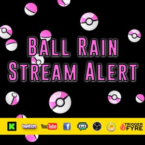 Pink Ball Rain Stream Alert - Full Screen Animated Overlay with Transparent Background - 1920x1080 - Instant Download - Cute Channel Redeem!