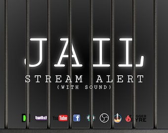 Jail Stream Alert - Animated Overlay - Custom Sound - Full Screen 1920x1080 - Transparent Background - Instant Download - Tutorial Included