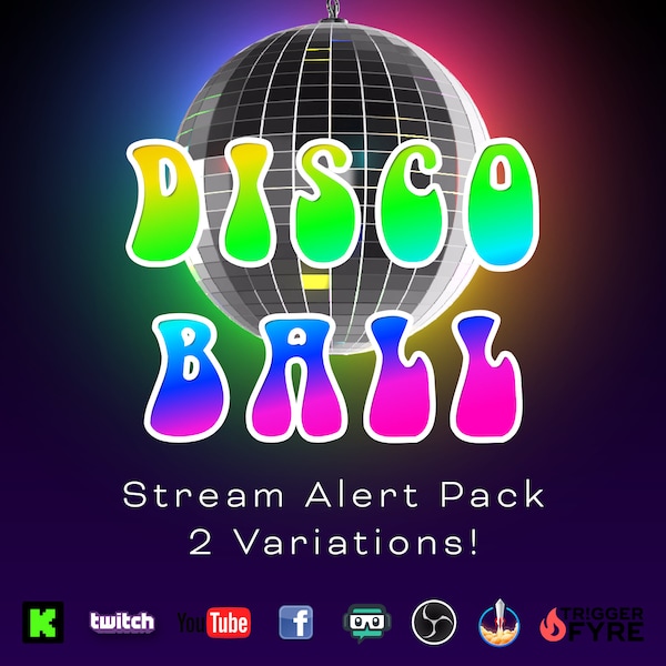 Disco Ball Animated Stream Overlay - Dance Party Alert - Full Screen Animation w/ Transparent Background for Twitch Youtube Kick - 1920x1080