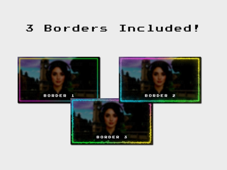 Neon Borders Stream Pack - Bundle of 3 Rainbow Looping Frames ...