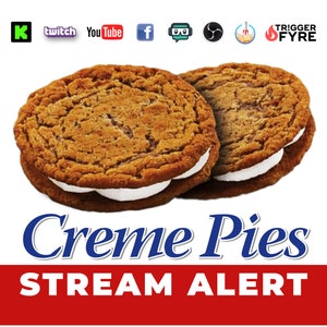 Creme Pies Stream Alert - Cream Snack Animation - Yummy Animated Overlay w/Transparent Background - Instant Download - 1920x1080 Full Screen