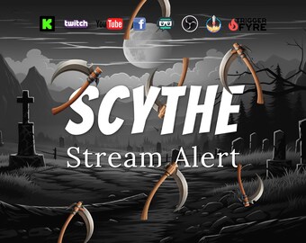 Scythe Shower Stream Alert - Full Screen Animated Horror Overlay w/ Transparent Background - Halloween Effect - Instant Download - 1920x1080