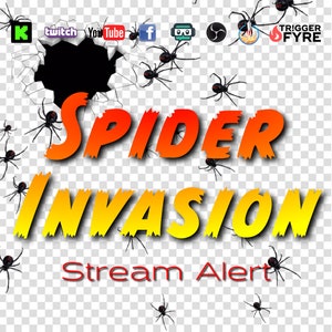 Spider Invasion Stream Alert Pack - Animated Full Screen Overlay w/ Transparent Background - 1920x1080 - Instant Download - Halloween Effect
