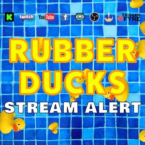 Rubber Ducky Drop - Animated Duck Shower Stream Alert - Full Screen Overlay with Transparent Background - Instant Download - 1920x1080