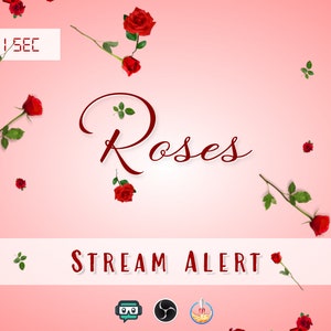 Falling Roses Alert - Full Screen Red Rose Animation - Animated Overlay with Transparent Background - Instant Download - 1920x1080 -  .WEBM