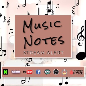 Music Stream Alert - Raining Notes with Transparent Background - Full Screen Animated Overlay - 1920x1080 - Instant Download - Easy To Use