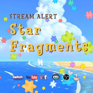 Star Fragments Stream Alert - Animated Overlay w/ Transparent Background - 1920x1080 Full Screen Animation - Instant Download - Cute & Cozy