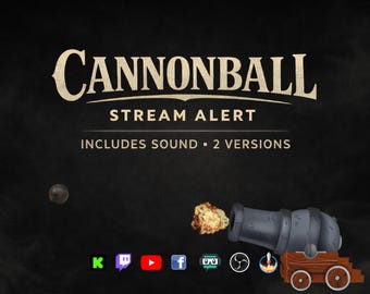 Avviso di flusso Cannonball - Sovrapposizione animata a schermo intero con sfondo trasparente - Download immediato - 1920x1080 - Con audio personalizzato