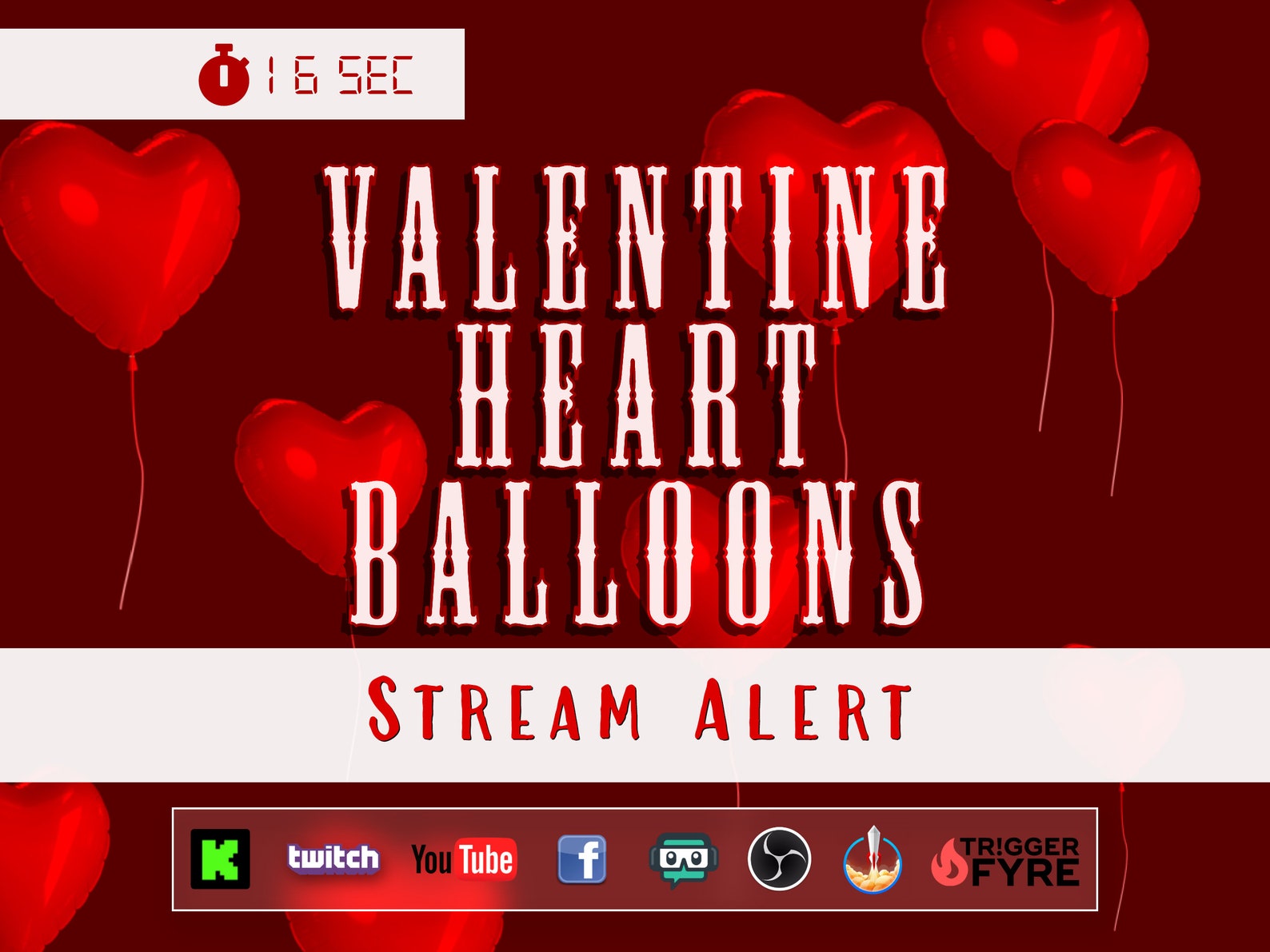 Follower Effect Heart Balloon Stream Alert - Animated Love Overlay - Full Screen ...