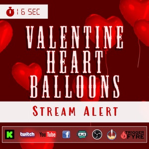 Heart Balloon Stream Alert - Animated Love Overlay - Full Screen 1920x1080 - Transparent Background - Instant Download - New Follower Effect