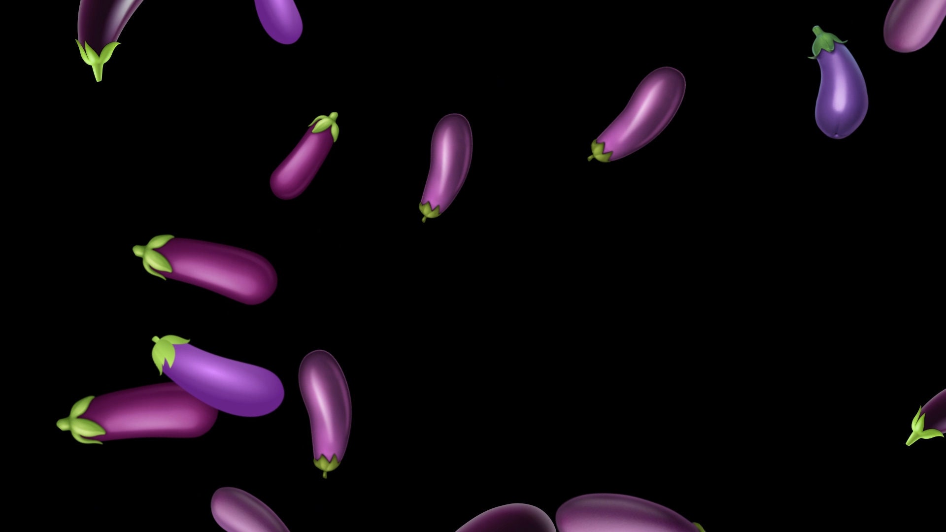 Eggplant Rain Alert Full Screen Transparent Animated Falling Eggplants