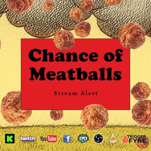 Meatballs Stream Alert - Full Screen Raining Meat Balls - Animated Overlay with Transparent Background - 1920x1080 - Instant Download - YUM!