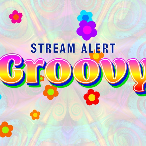 Animation de fleurs groovy - Superposition de flux - Fleurs soufflées animées - Alerte Youtube transparente hippie Twitch plein écran - Plate-forme de flux