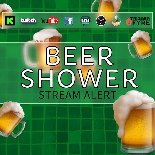 Alerte jet de bière - superposition animée de pluie brassée avec fond transparent - téléchargement immédiat - 1920 x 1080 - animation boisson plein écran