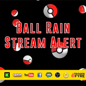 Red Ball Rain Stream Alert - Full Screen Animated Overlay with Transparent Background - 1920x1080 - Instant Download - Digital Monster Fun!