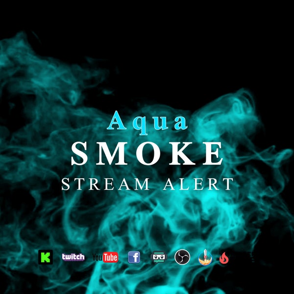 Aqua Smoke Stream Alert - Full Screen Effect - Animated Overlay with Transparent Background - Instant Download - 1920x1080 - Easy to Setup!