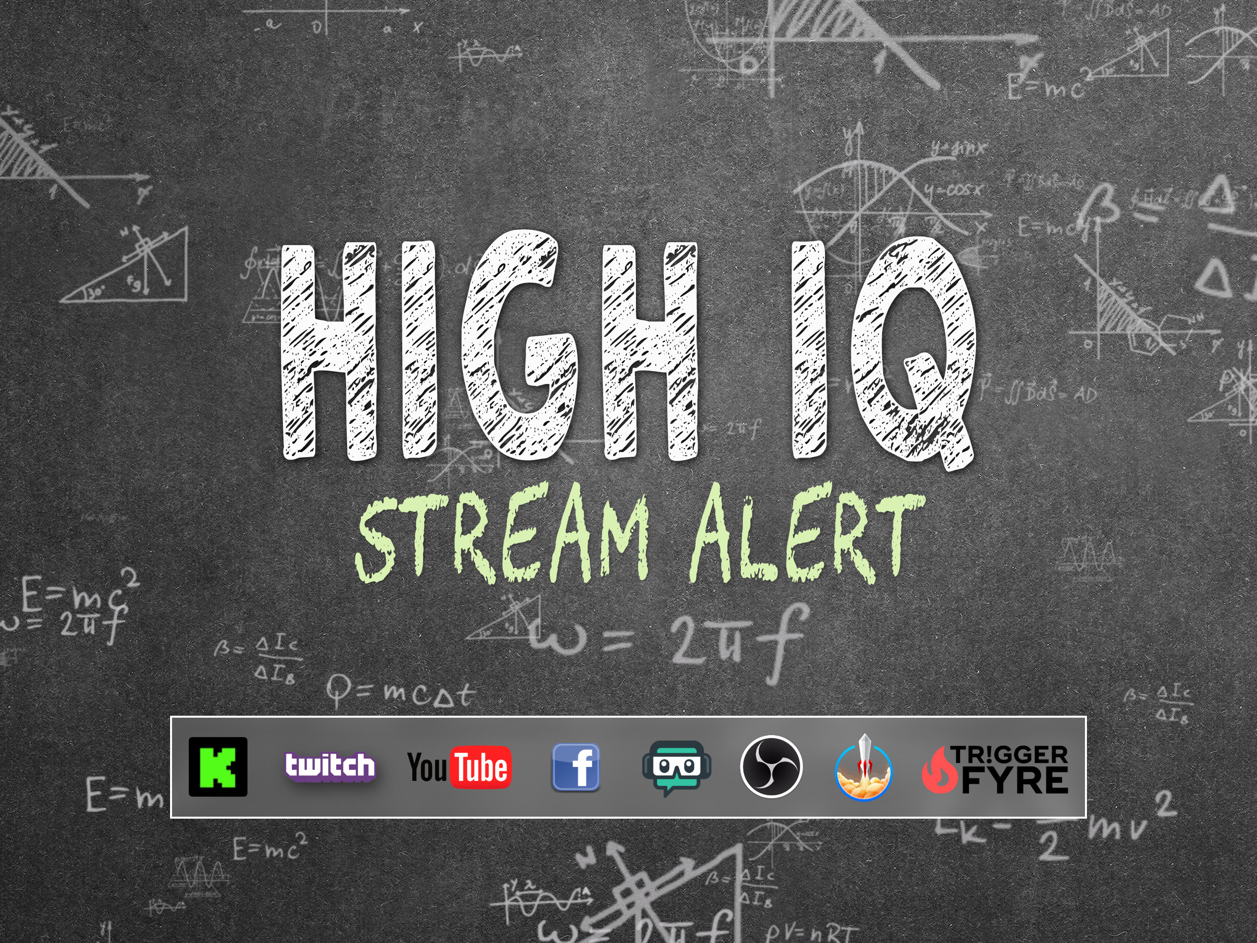 High IQ Stream Alert - Animated Big Brain Math Equations - Full Screen ...