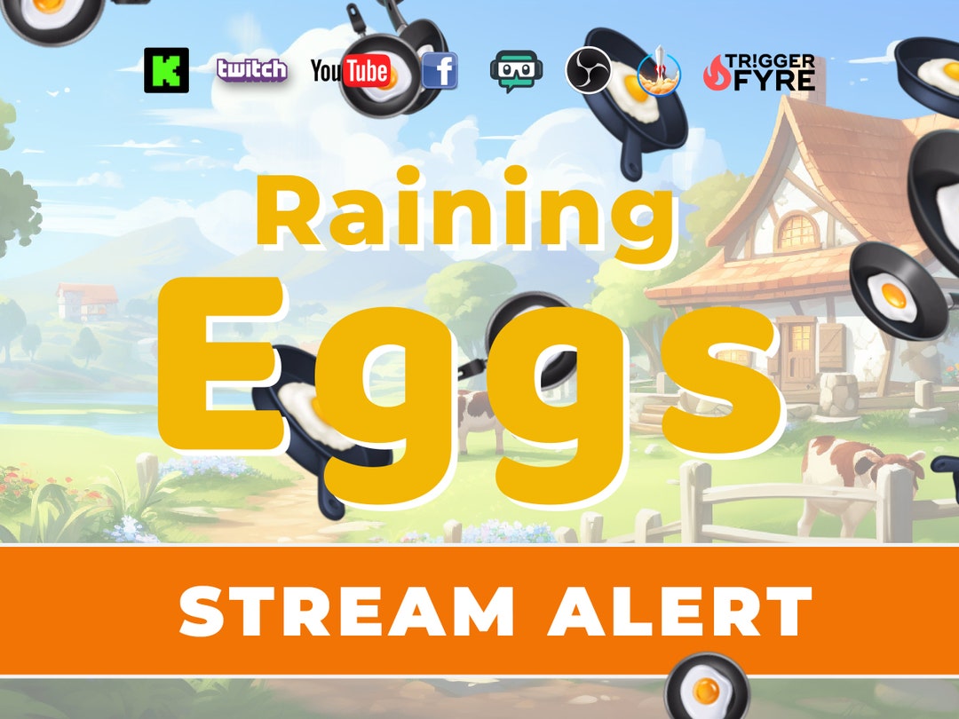 Fried Egg Stream Alert - Raining Eggs Animation - Full Screen Animated ...