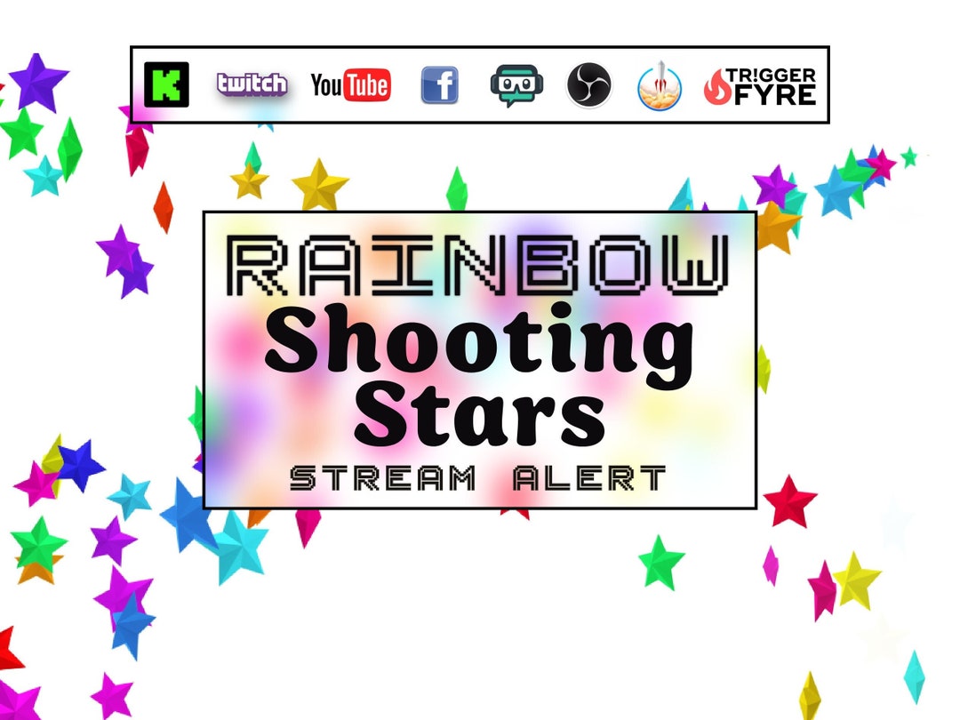 Rainbow Shooting Stars Stream Alert - Full Screen Animated Overlay ...