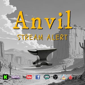 Anvil Stream Alert - Full Screen Animated Stream Overlay with Sound - Transparent Background - 1920x1080 - Instant Download - Funny Effect!
