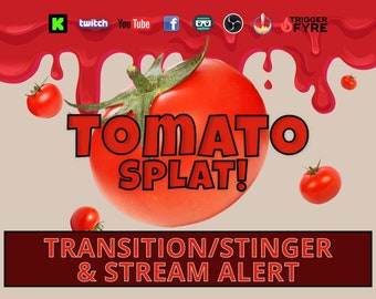 Tomato Splat - Scene Transition Stinger And Stream Alert - Full Screen 1920x1080 Animation with Transparent Background - Food Fight Effect