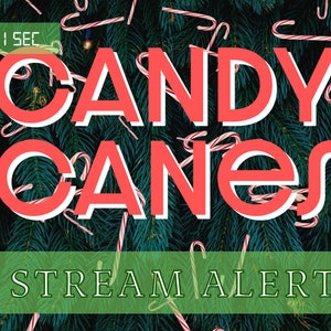 Candy Cane Stream Alert - Full Screen Animated Overlay - Transparent Background - Holiday Treat Rain - Christmas Effect - Instant Download