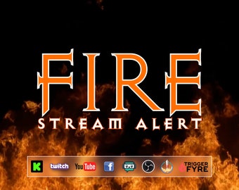 Fire Stream Alert - Realistic Flame Effect - Full Screen Animated Overlay with Transparent Background - 1920x1080 - Instant .WEBM Download