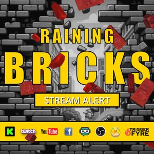 Raining Bricks Stream Alert - Full Screen Animated Overlay With ...