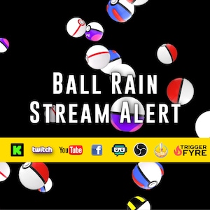 Digital Monster Catching Balls Stream Alert - Full Screen Raining Animated Overlay w Transparent Background - Instant Download - 1920x1080