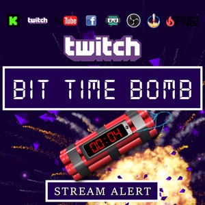 Bit Time Bomb - Twitch Stream Alert - Full Screen Animated Cheer Effect - Transparent Background - 1920x1080 - Instant Download - w/ Sound!