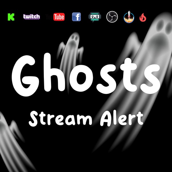 Ghosts Stream Alert - Spooky Animated Halloween Overlay w/ Transparent Background - Full Screen Ghost Animation - Horror - Instant Download
