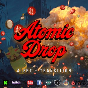 Alerte de diffusion directe atomique et transition de scène Stinger - Avec son - Superposition animée plein écran - Fond transparent - Téléchargement instantané